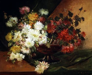 Asetelma astereiden kanssa. Eugene Henri Cauchois