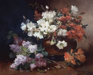 Asetelma syreenien kanssa. Eugene Henri Cauchois