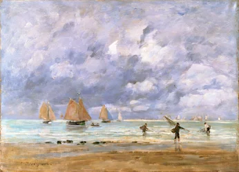 Kalastajat ja purjeveneet Trouvillessa, 1892