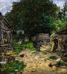 Maisema. Maatilan sisäpiha