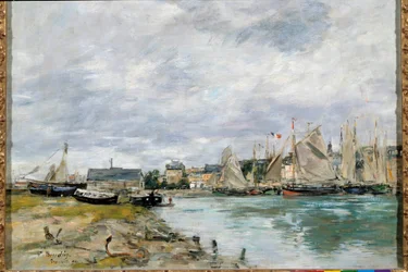 Trouvillen satama. Eugene Louis Boudinin (1824-1898) maalaus