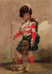 79. ylänköjoukkojen sotilas Chobhamin leirillä vuonna 1853.