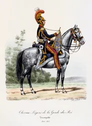 Kuninkaan vartijan kevyet hevoset, trumpetisti, 1814-15