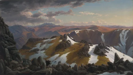 Näkymä koilliseen Kosciusko-vuoren pohjoiselta huipulta, 1863