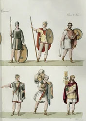 Roomalaiset sotilaat, yksityiskohta Kansojen historian I osan luokan 5 levystä 2, kaiverrus Buttazon (akvatinta) (katso myös 93288)