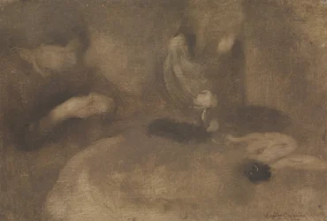 Naiset ompelemassa pöydässä, n. 1894-96.