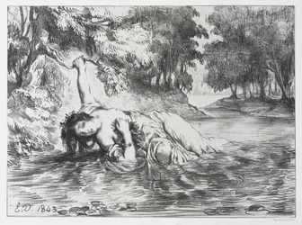 Hamlet: Ophelian kuolema, 1843.