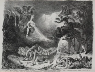 Kuvituksia Faustiin: Margueriten varjo ilmestyy Faustille
