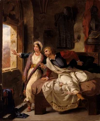 Rebecca ja haavoittunut Ivanhoe, 1823.