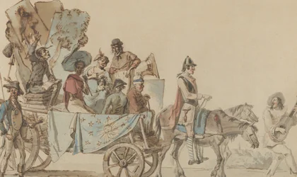 Teatteriryhmä tiellä, 1818.