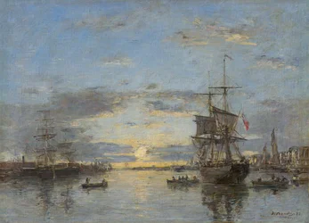 Saksa: Le Havre. Ulkosatama auringonlaskun aikaan Le Havre: Ulkosatama auringonlaskun aikaan.