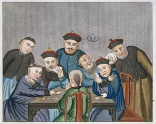 Kortinpelaajat Kiinassa 1800-luvun alussa