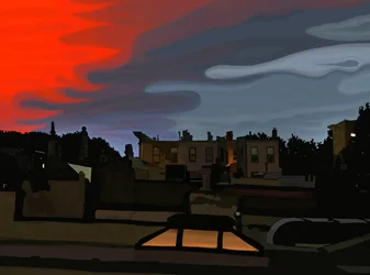 Lähestyvä myrsky, Brooklyn (digitaalista taidetta)