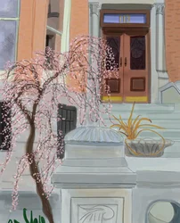 Blooming Cherry Tree, Brooklyn, 2017 (käsin piirretty iPadilla Apple-kynällä).