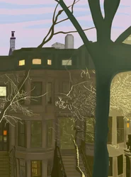 Brownstone At Night (digitaalista taidetta)
