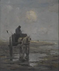 Hevonen ja kärry (öljy kankaalle)