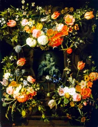 Madonna kukkien ympäröimänä, 1662