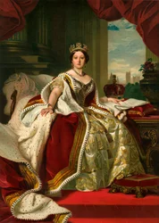 Hänen Majesteettinsa Kuningatar valtion kaapussaan, 1859, c1897