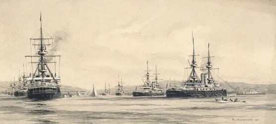 Kanaalilaivue Lamlashissa: purjehdusregatta 1901