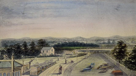 Näkymä rautatieaseman sillalta, Lingfield, Surrey Crowhurstia kohti