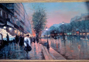Näkymä Pariisin Grands Boulevards -bulevardeille (1900-luku). 1900, yksityiskokoelma