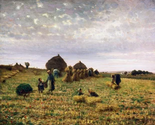 Harvest, maalaus Federico Rossano (1835-1912), öljy kankaalle, 65x80 cm