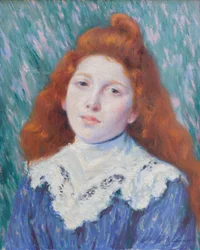 Tyttö valkoisen kauluksen kanssa, n.1890 (öljy kankaalle)