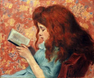Pikku punatukkainen tyttö - Federico Zandomeneghi (1841-1917). Öljy kankaalle Mitat : 38,8x46,3 cm Yksityiskokoelma