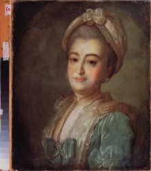 Comtessen muotokuva Elisabeth Lobanova Rostovskaja (Lobanova-Rostovskaja) (Lobanova-Rostovskaja) (Lobanova Rostovskaja) (?). Peinture de Fyodor (Fedor ou Fiodor) Stepanovitš Rokotov (1735-1808), huile sur toile, vers 1775. Art russe 18e siecle. Osavaltio A