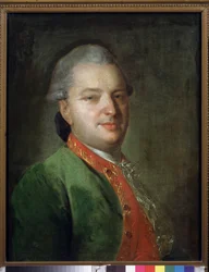 Runoilija Vasily Maikovin (1728-1778) muotokuva. Fjodor (Fjodor tai Fiodor) Stepanovitš Rokotovin (1735-1808) maalaus, öljy kankaalle, loppu 1760. 1700-luvun venäläistä taidetta. Valtion Tretjakovin galleria, Moskova.