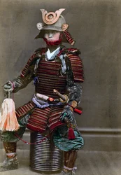 Samurai haarniskassa, Japani, 1882