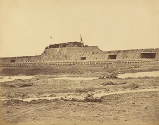 Pohjoisen linnoituksen takaosa, joka osoittaa Kiinan armeijan vetäytymisen, 21. elokuuta 1860