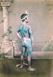 Tatuoitu japanilainen sulhanen betto, Japani, 1882