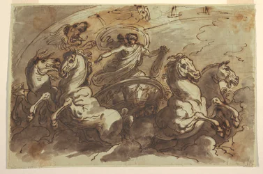 Apollo ajaa auringon vaunuja, Sala di Apollo e Diana, Palazzo Bianchetti, Bologna