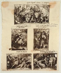 Suunnittelu erilaisiin koristeisiin, mukaan lukien Coriolanus Rooman muureilla