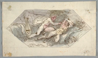 Piirros, Apollo teurastaa Marsyasin, 1796-98