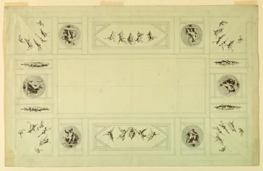 Piirustus, Palazzo Quirinale, Rooma;, 1812