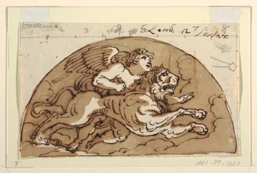 Leo, Lunette for Ceiling, Kahdeksankulmainen huone, Palazzo Milzetti, Faenza