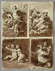 Lunette Pyhän Pietarin kanssa ja Pyhä Paavali Pyhän Matteuksen ja Profeetta Jesajan kanssa, Tutkimus Sebastiano del Piombon mukaan