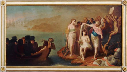 Italialaisten maanpakolaisten saapuminen Ranskaan vuonna 1802 (maalaus, 1800-luvun alku)