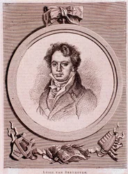 Muotokuva saksalaisesta säveltäjästä Ludwig van Beethovenista