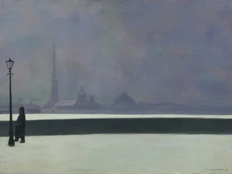 Newa, valosumu (La Néva, brume légère). 1913