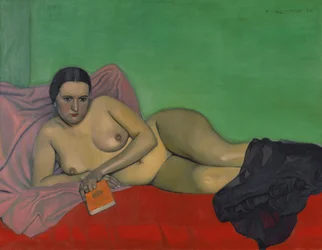 Dona nua sostenint un llibre, 1924. finlandès