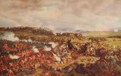 Ranskan Cuirassiersin syyte Waterloossa, 1874, c1915