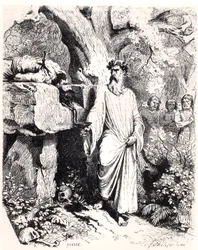 Gallialaisen druidin suorittama ihmisuhri, L. P. Anquetilin teoksesta ”Histoire de France”, 1851