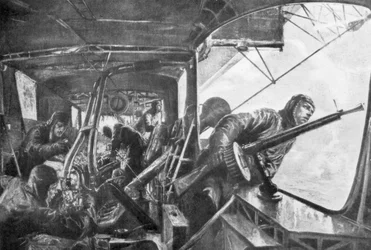 Zeppelinissä, Saksan lentolaivasto, ensimmäinen maailmansota, 1917.