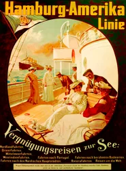 "Pleasure Cruise on the Sea", juliste, joka mainostaa Hamburg American Linea, 1904