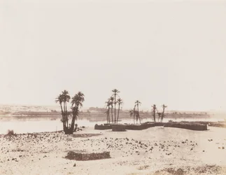 Dakkeh, Village et Rives du Nil (Kylä ja Niilin rannat, Dakkeh),1851-1852 (kuva) (kuva)