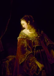""Femme a sa coiffeuse"" (nainen pukeutumispöydässä) Peinture de Ferdinand Bol (1616-1680) - vers 1645 - Öljy kankaalle Koko 128,9x91,8 cm Museum of Fine Arts, Houston