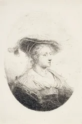 Nuori nainen, jolla on hattu, 1644